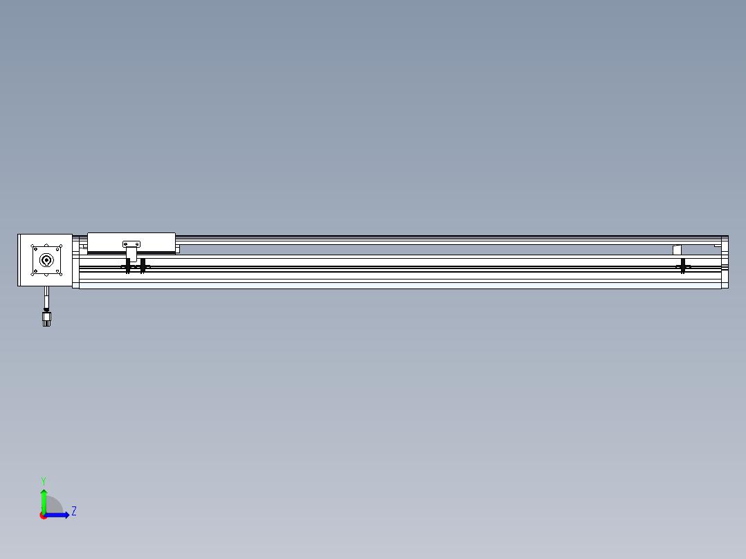 东锦同步带传动-直线滑台模组DH170B-L150-S850-BL-P400W-C3左视图