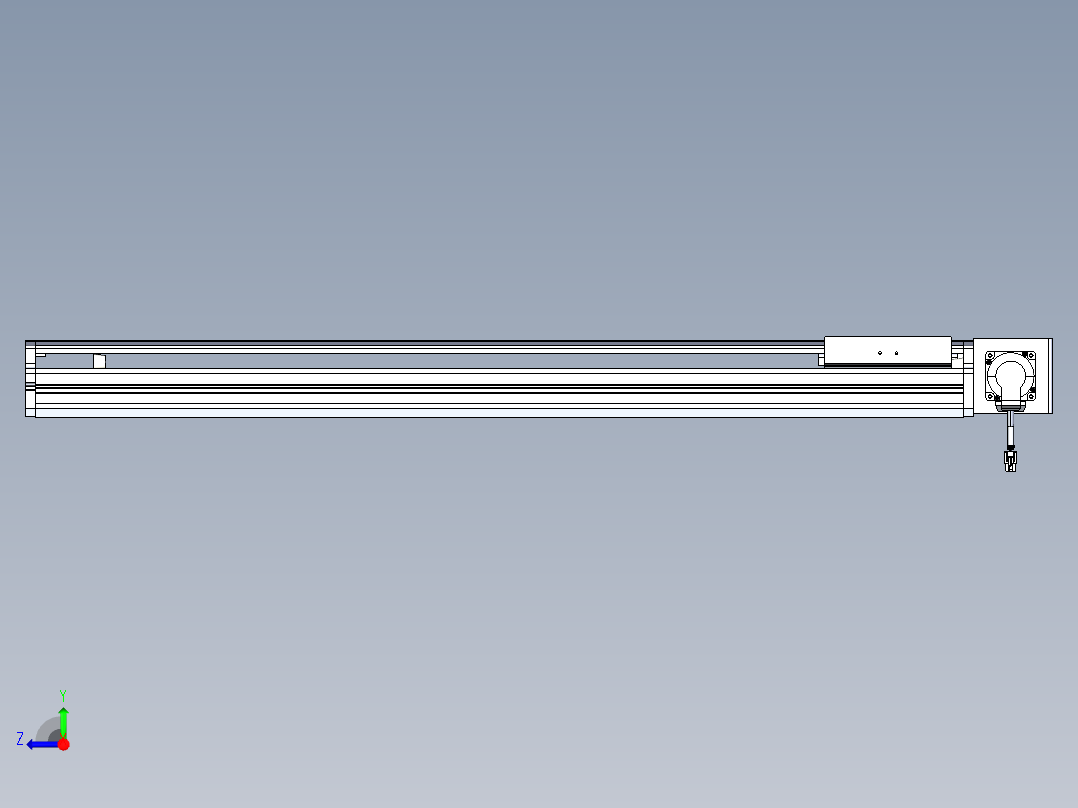 东锦同步带传动-直线滑台模组DH170B-L150-S850-BL-P400W-C3右视图