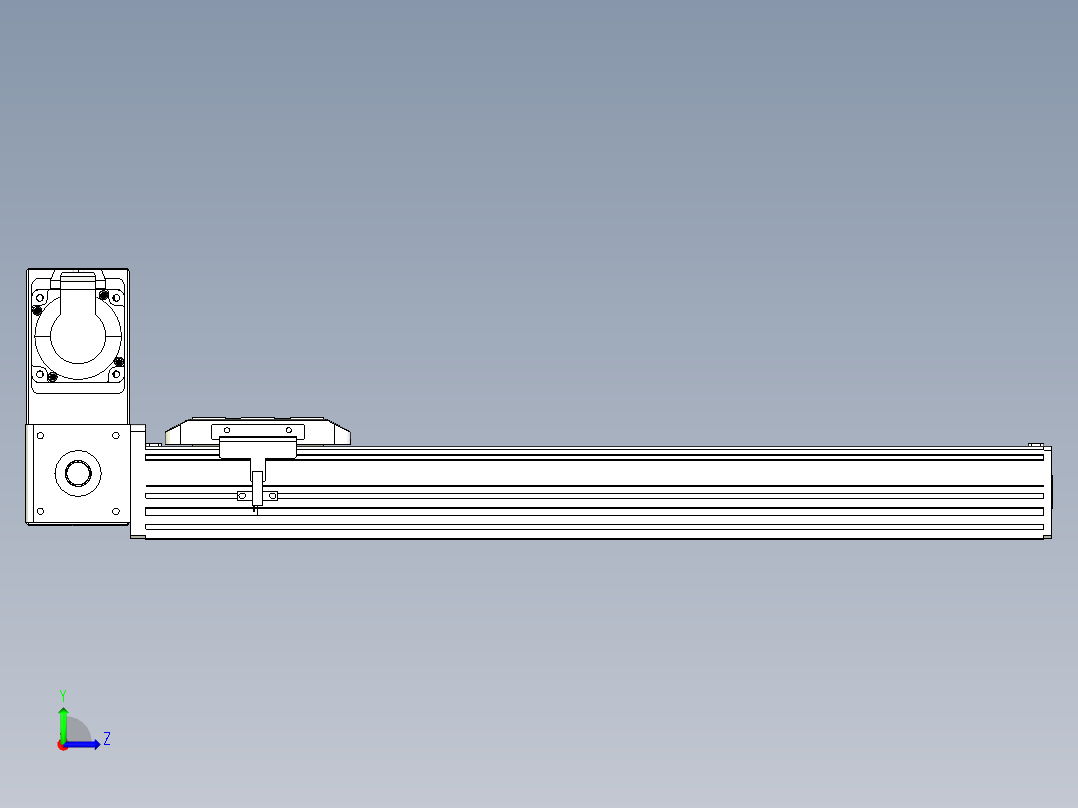 同步带全封闭直线模组TPA-HCB-85D-90-L400-LU-Y-P20-N3左视图