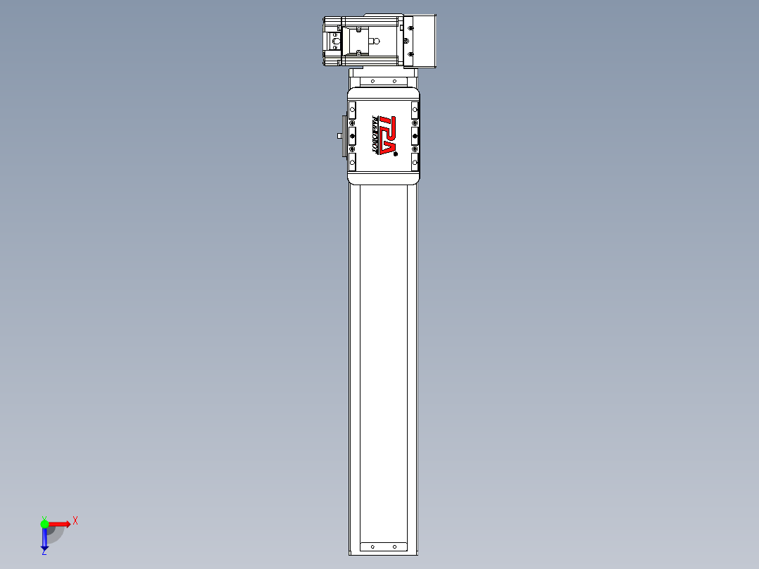 同步带全封闭直线模组TPA-HCB-85D-90-L400-LU-Y-P20-N3俯视图
