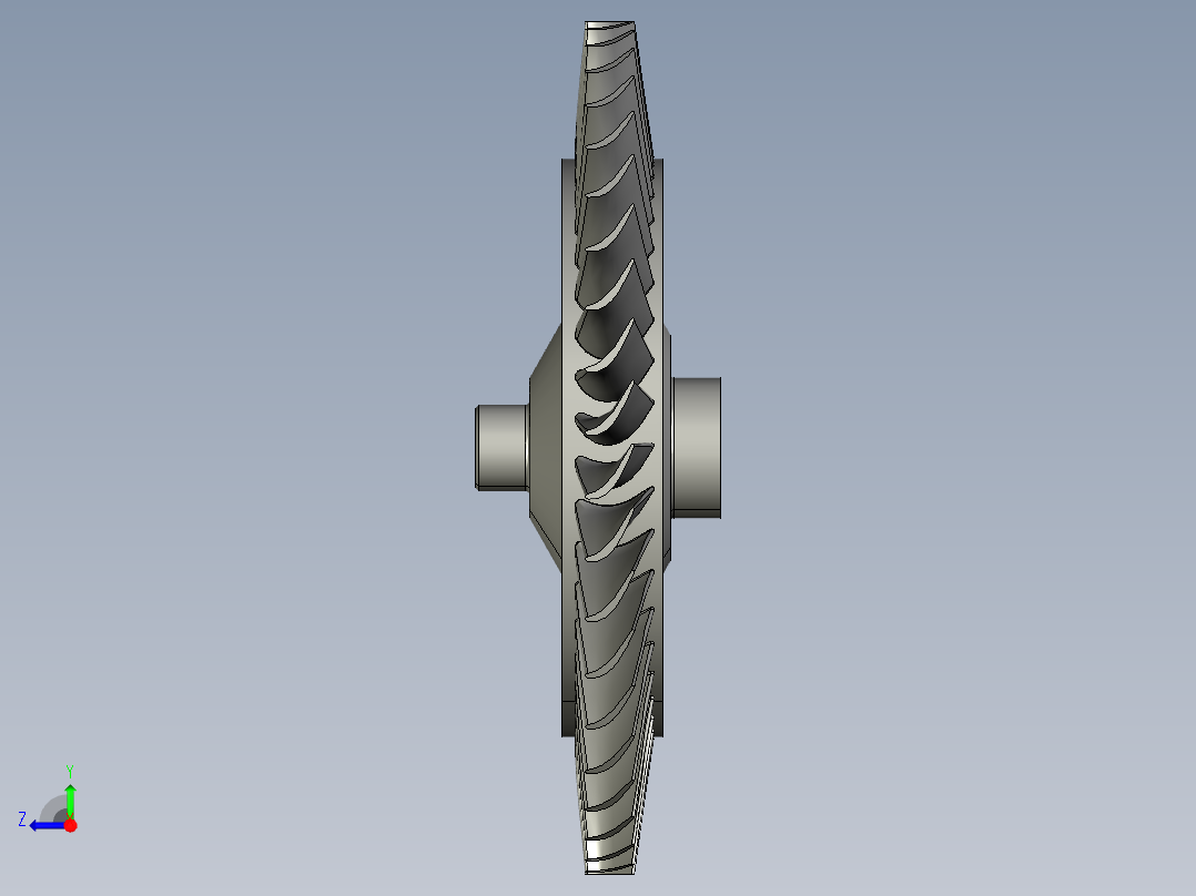 高压涡轮叶片和本体---模型格式为 stp右视图