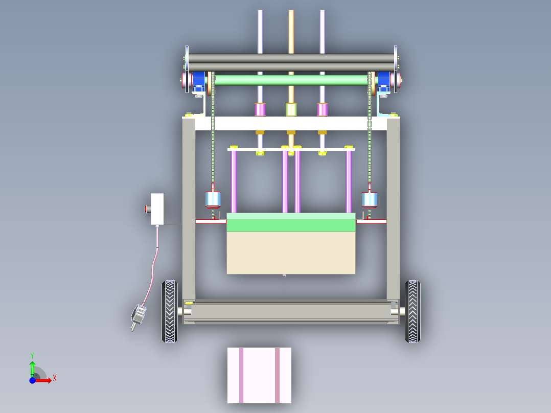 手动制砖机前视图