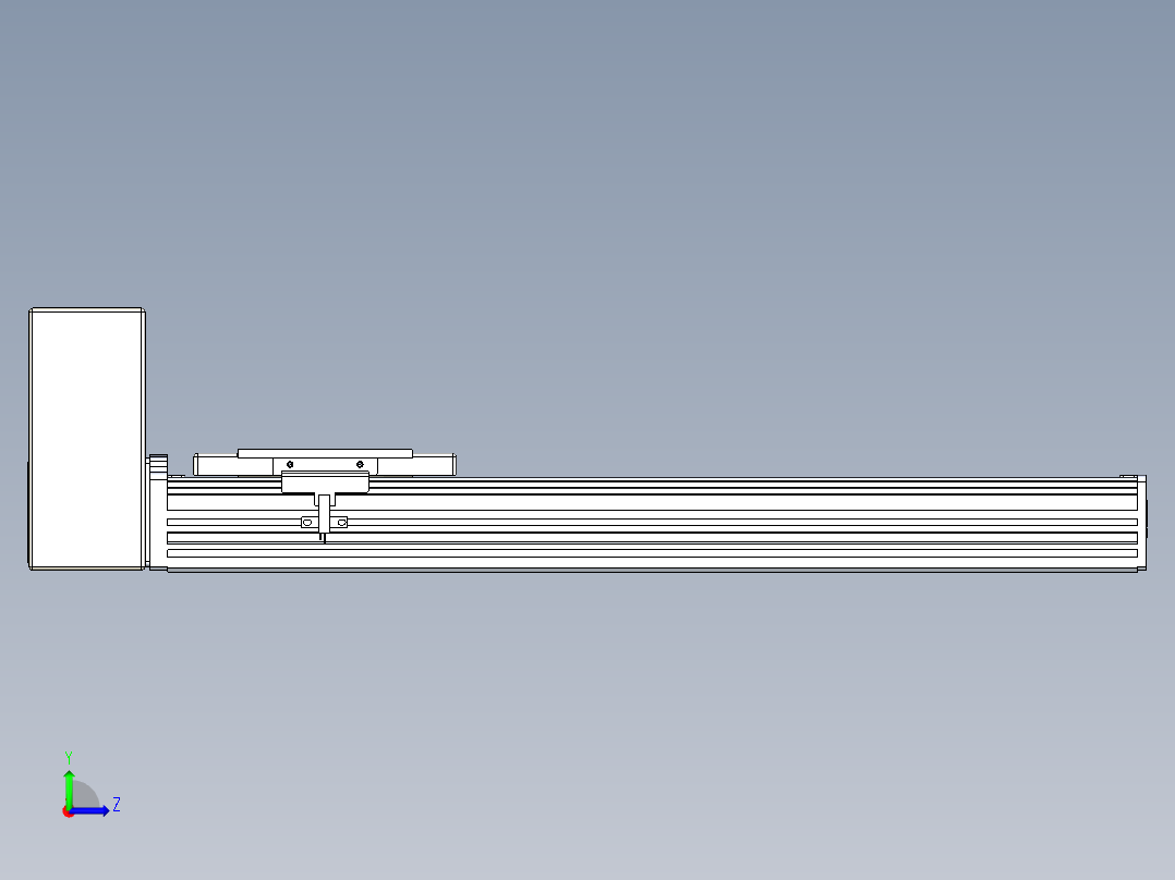 同步带全封闭直线模组TPA-HCB-110D-90-L350-RU-Y-P40-N3左视图
