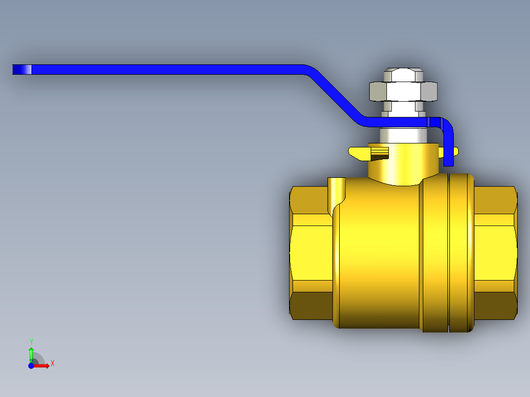 管道手动球阀-水管开关阀-手动阀门395_03_E_1前视图