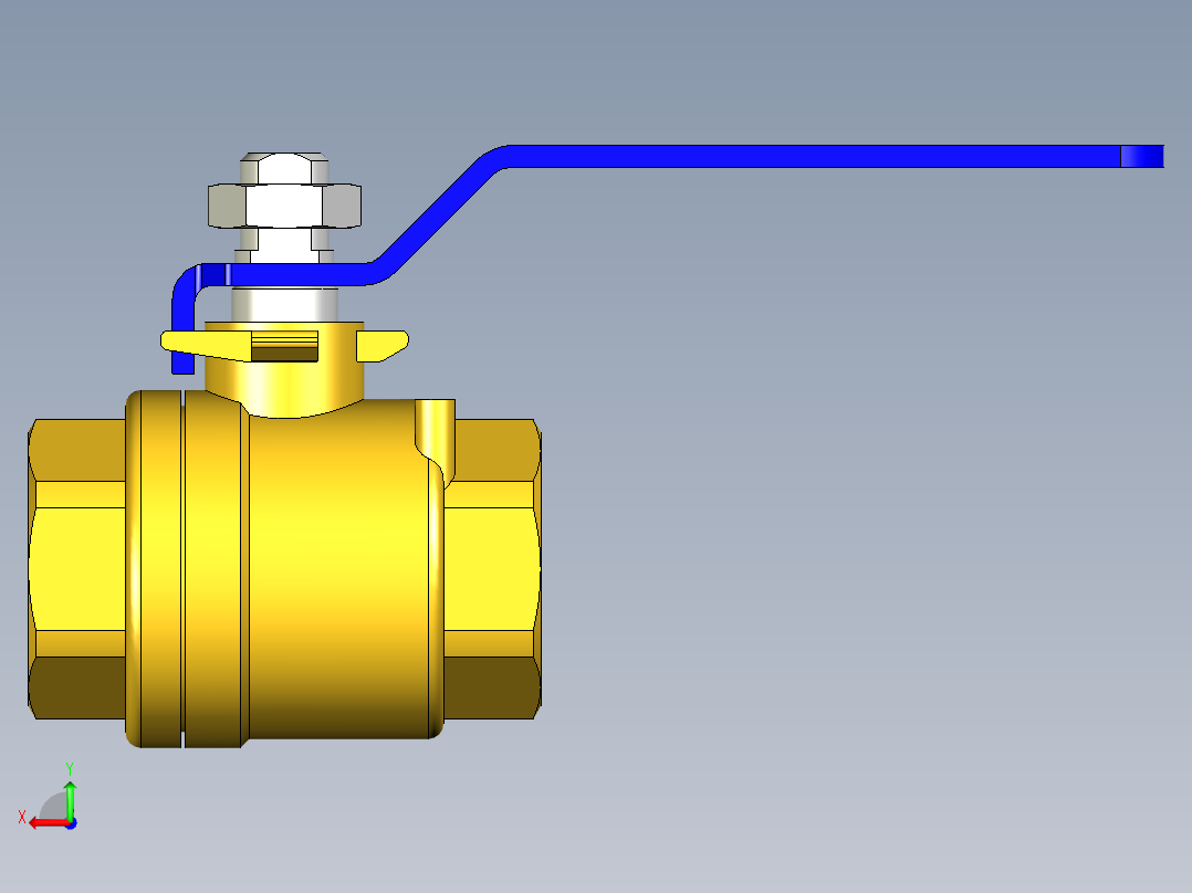 管道手动球阀-水管开关阀-手动阀门395_03_E_1后视图