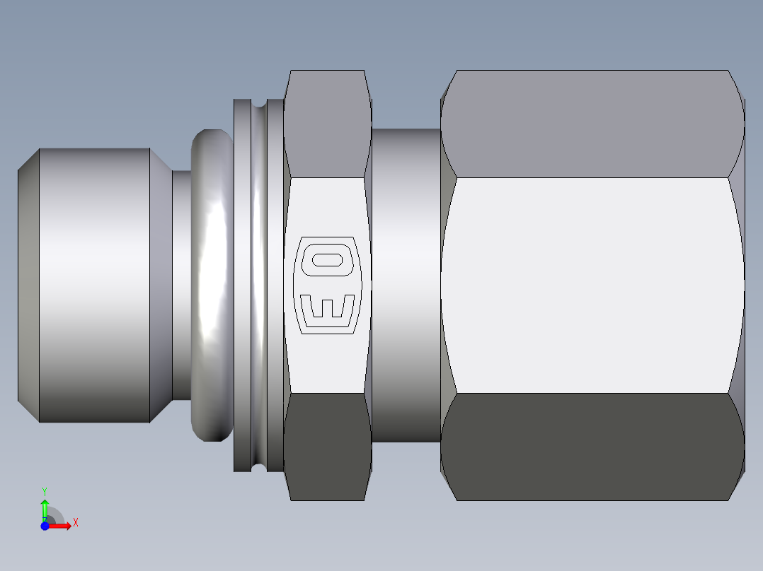 卡套式工业通用硬管接头EO_Male_Stud_connector_GEO10ZLMCF前视图