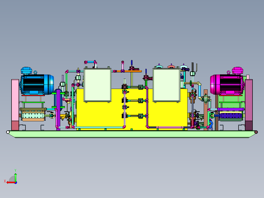 海上平台液压动力单元系统后视图