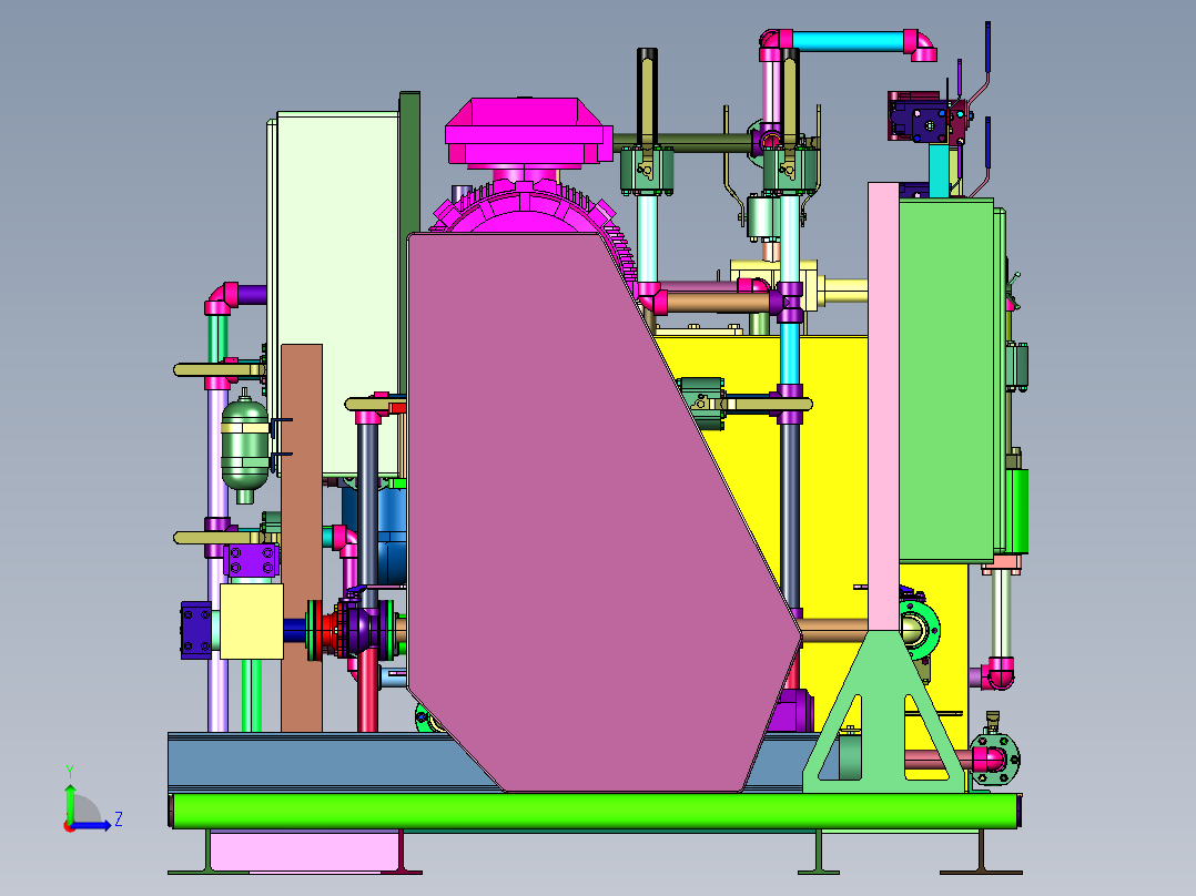 海上平台液压动力单元系统左视图