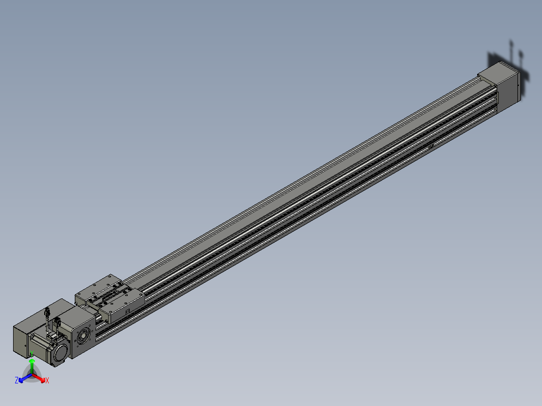 威洛博直线电机模组EB8-L100-S1450-BR-P75-MS3正等轴测图