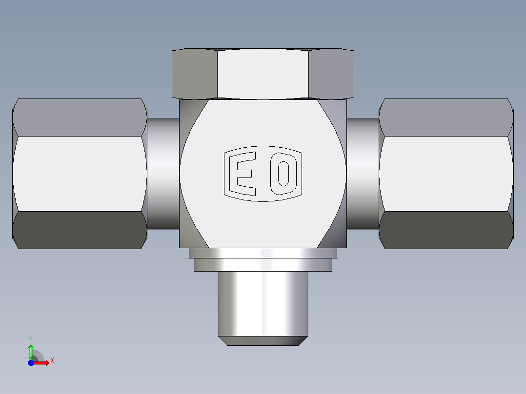 卡套式工业通用硬管接头EO_High_pressure_banjo_tee_TH06ZLRKDSCF前视图
