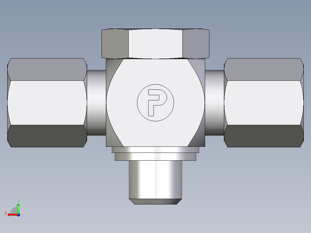 卡套式工业通用硬管接头EO_High_pressure_banjo_tee_TH06ZLRKDSCF后视图