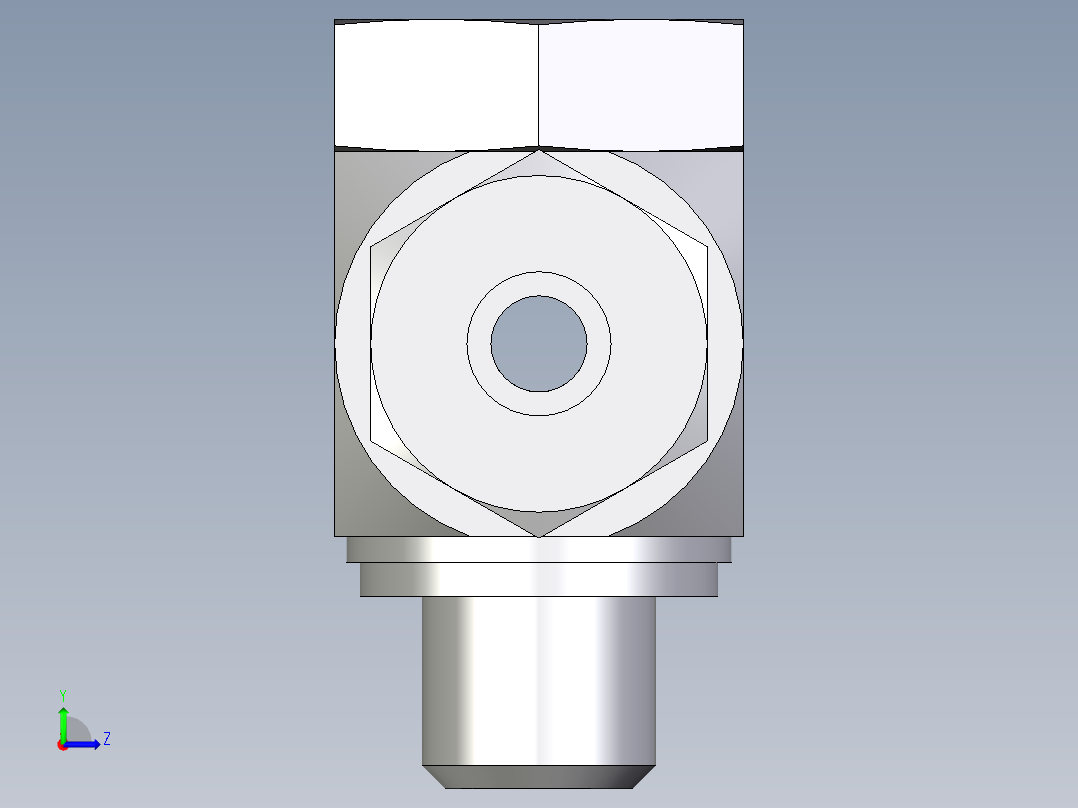卡套式工业通用硬管接头EO_High_pressure_banjo_tee_TH06ZLRKDSCF左视图