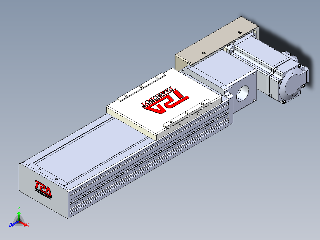 同步带全封闭直线模组TPA-HCB-110D-90-L150-MR-Y-P40-N3正等轴测图
