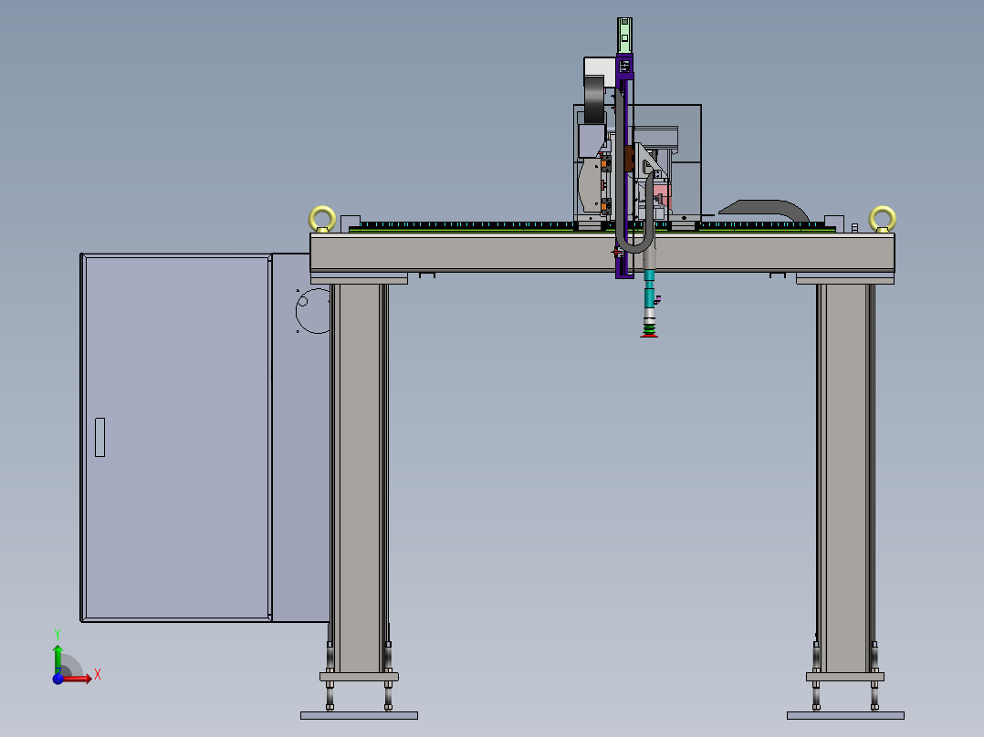 四轴直交机械手sw18可编辑前视图