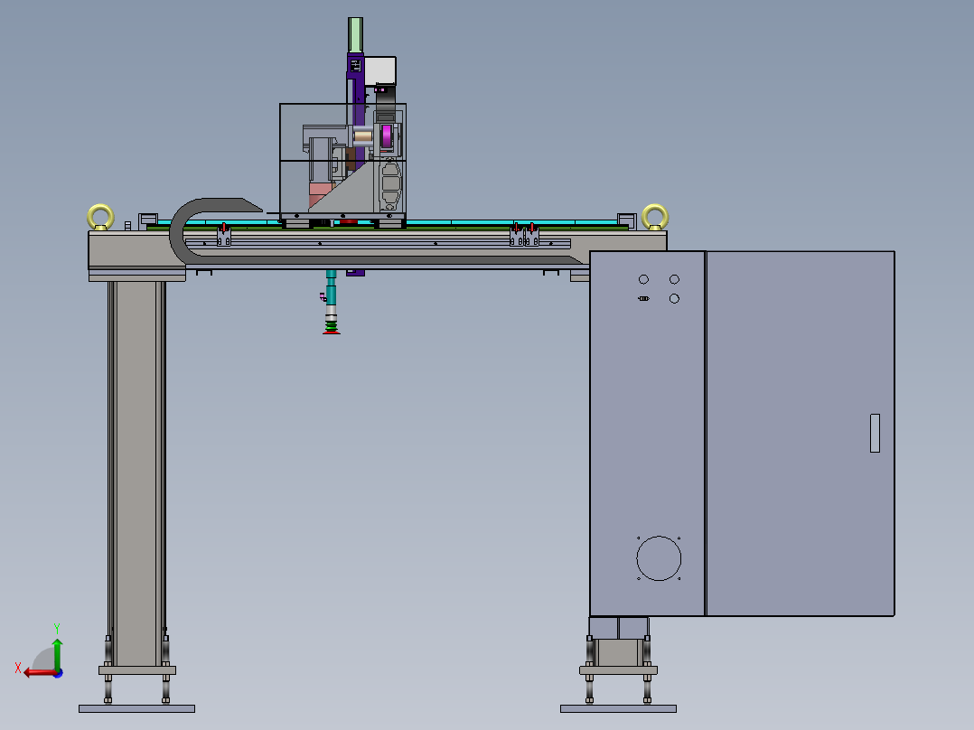四轴直交机械手sw18可编辑后视图