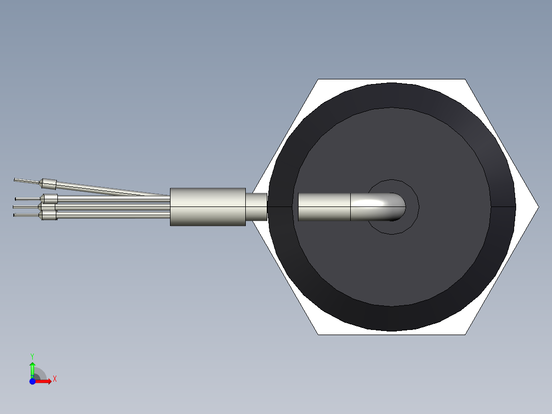 超声波设备H-69mm-2.72in-SS-OUTPUT-3-wire-PNP-NPN-CABLE-NPT-THREAD前视图