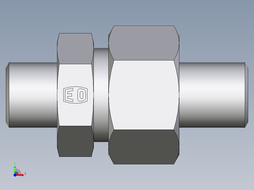 卡套式工业通用硬管接头EO_Weld_fitting_for_tubes_ASK625X3S前视图