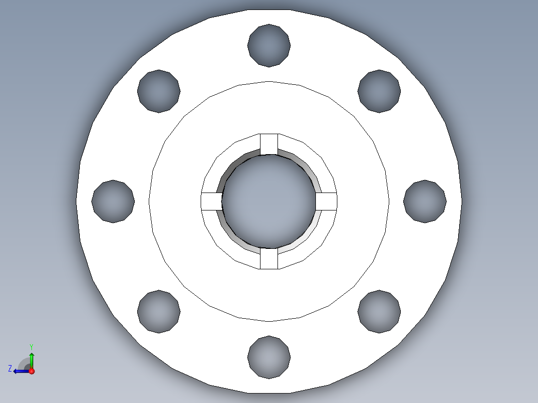 10t轮幅式负荷传感器+十字键槽右视图