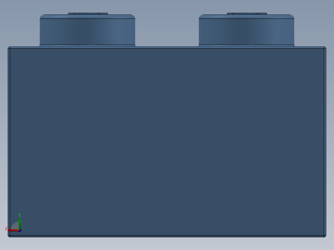 乐高套装 4421基本积木-4201235 - 3003 Medium Blue Brick 2 x 2.SLDPRT后视图