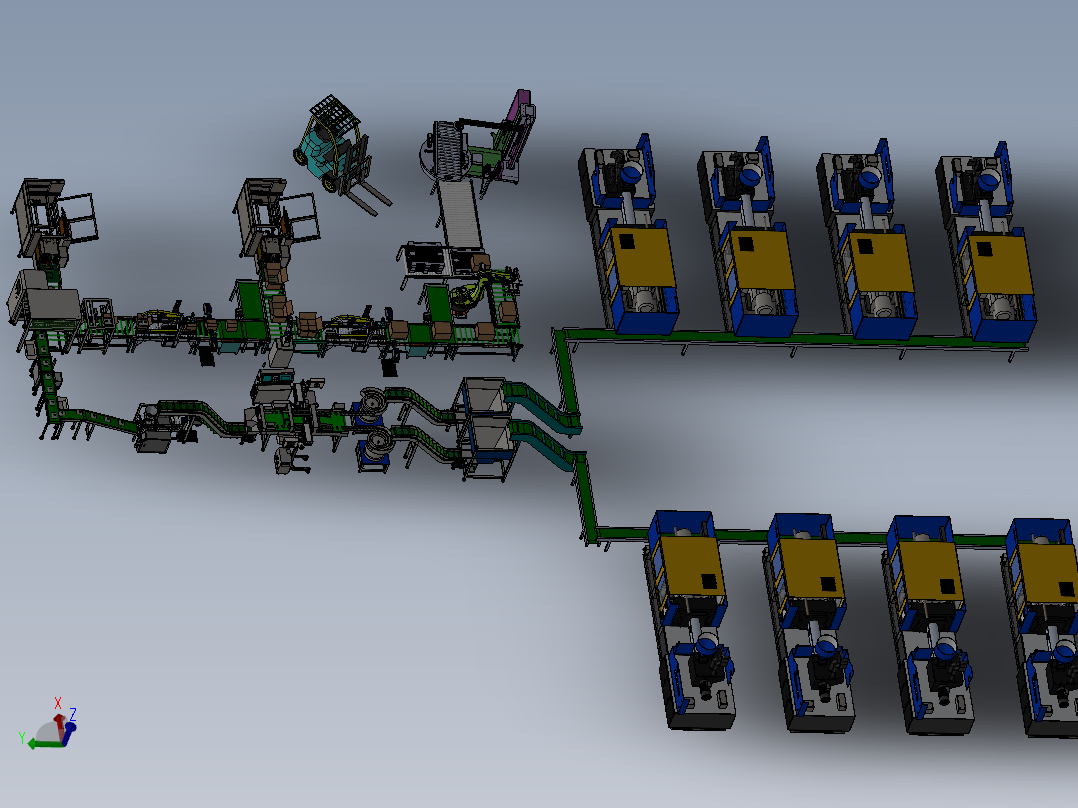 非标自动化塑料件产线sw18主视图