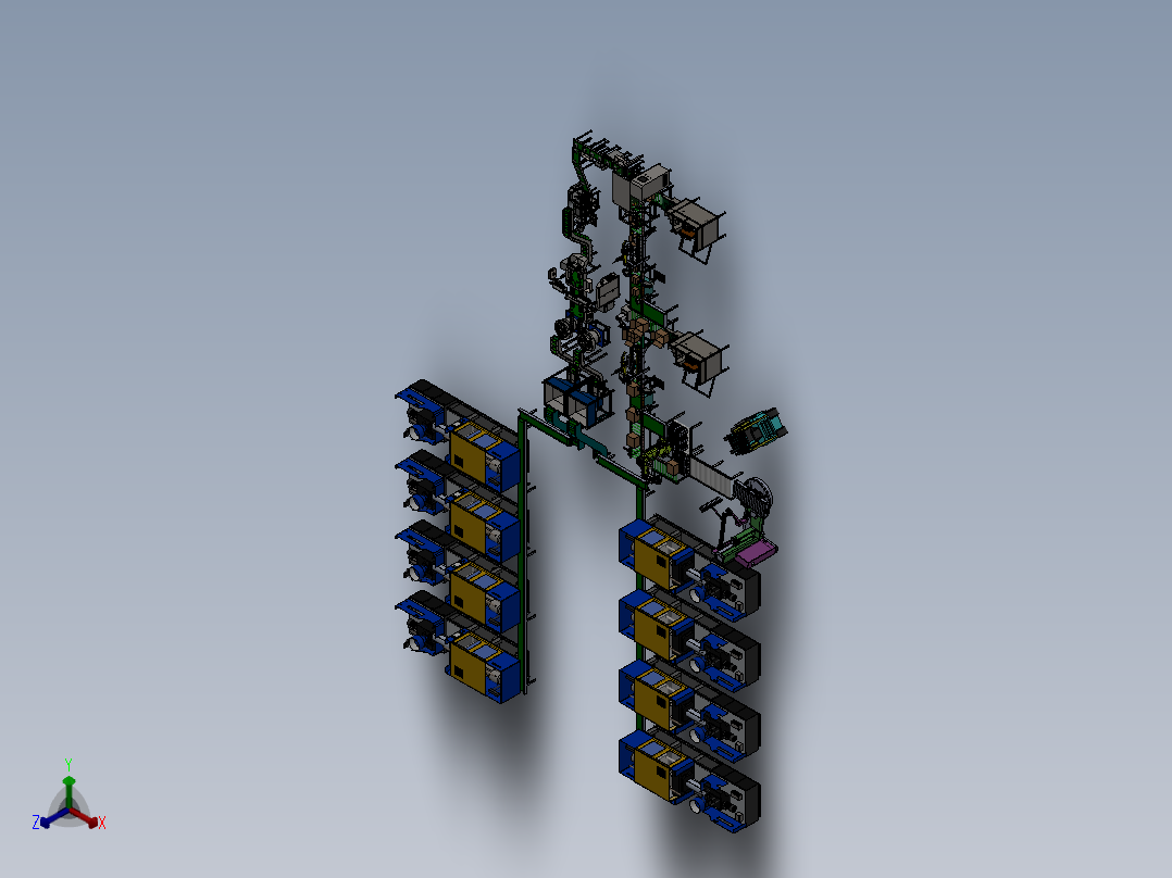 非标自动化塑料件产线sw18正等轴测图