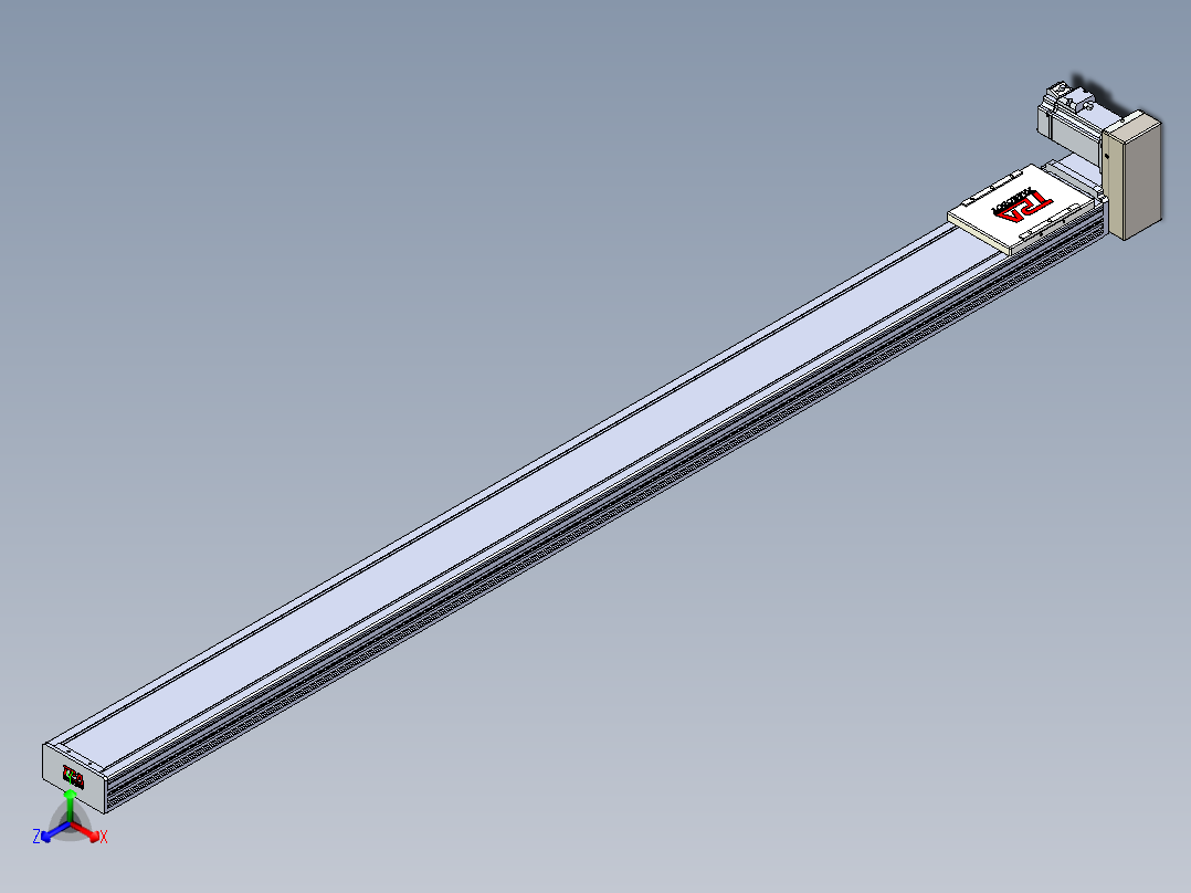 同步带全封闭直线模组TPA-HCB-110D-90-L1550-LU-Y-P40-N3正等轴测图