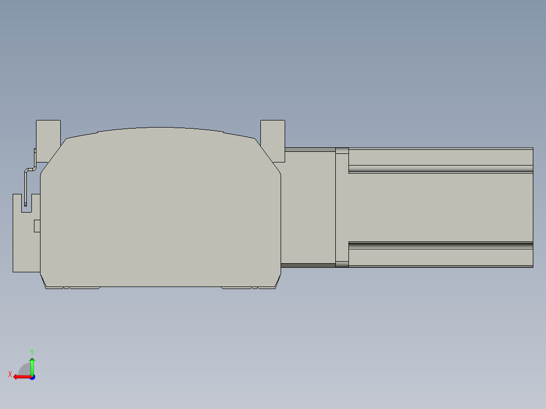 直线模组WG-LHB12-S300-R(B)设计图纸后视图