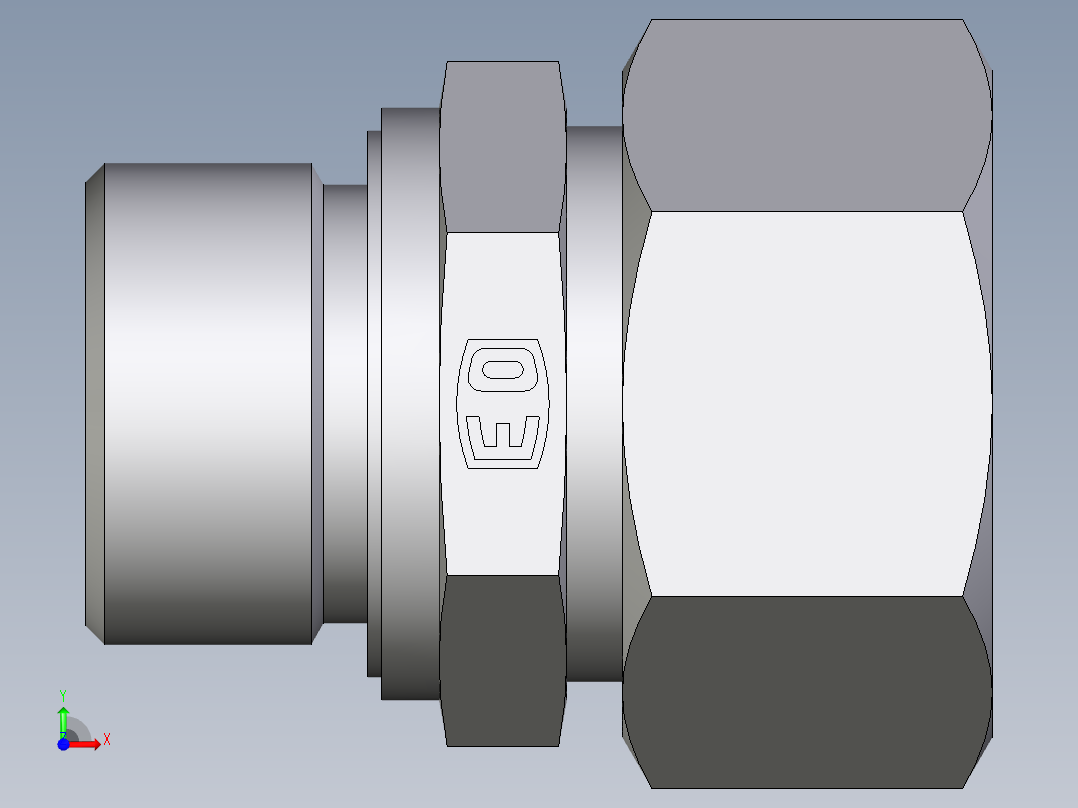 卡套式工业通用硬管接头EO_Male_Stud_connector_GE22ZLMEDCF前视图