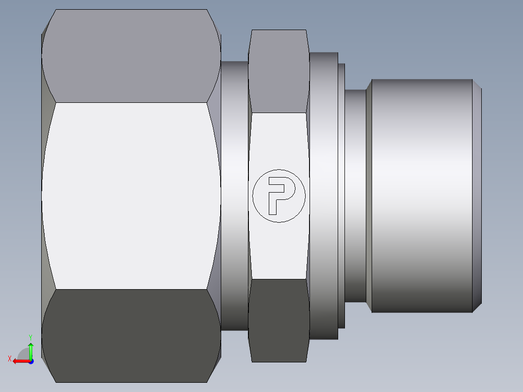 卡套式工业通用硬管接头EO_Male_Stud_connector_GE22ZLMEDCF后视图