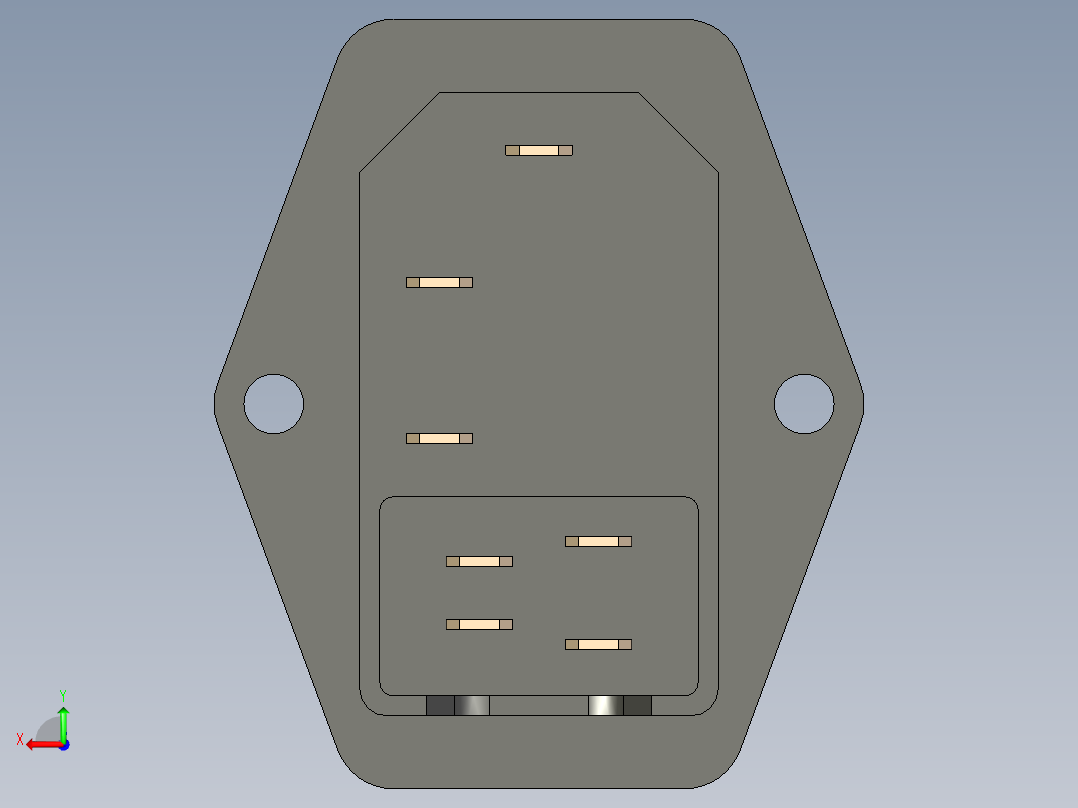 F6 LZ-14电源开关插座插头带保险丝后视图