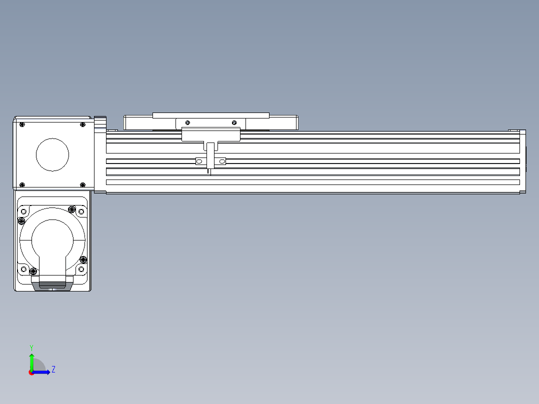 同步带全封闭直线模组TPA-HCB-110D-90-L150-LP-C-P40-N3左视图
