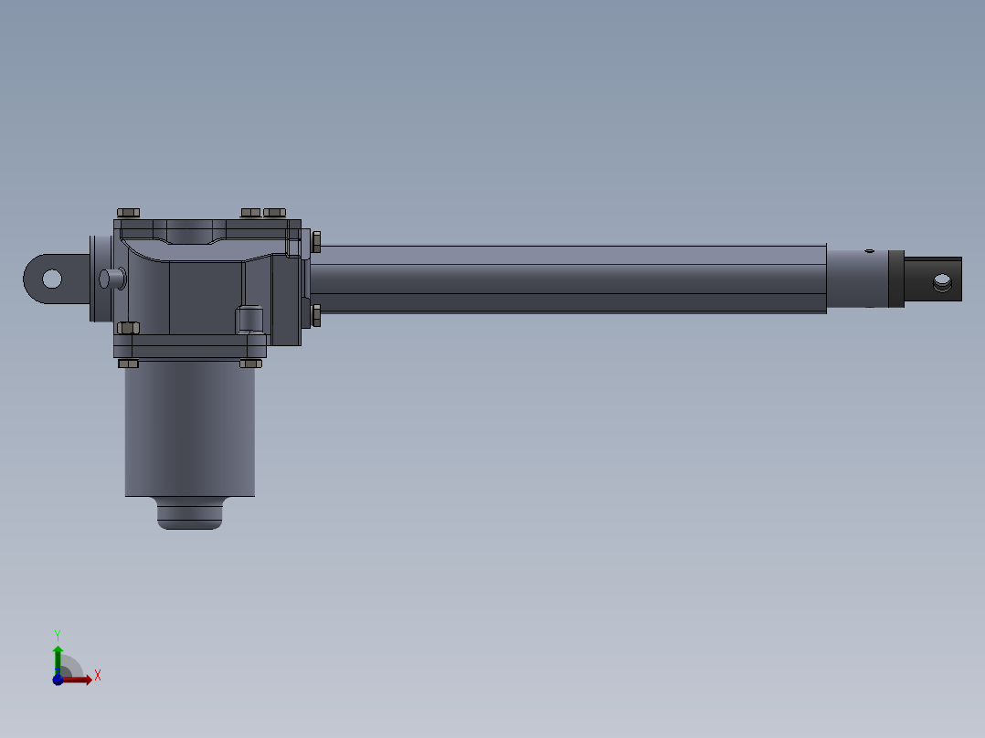 电动推杆模型前视图