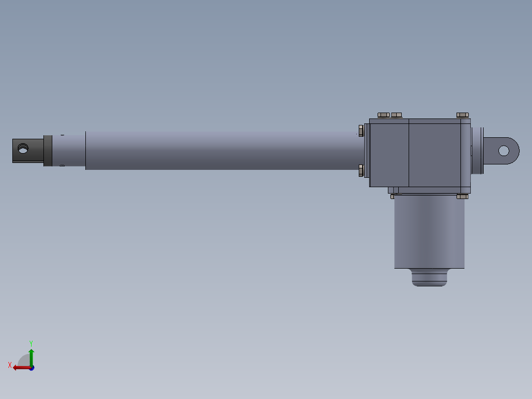 电动推杆模型后视图