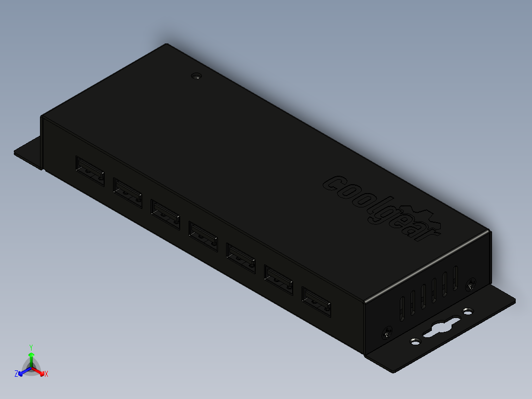 金属端口usb2.0集线器主视图