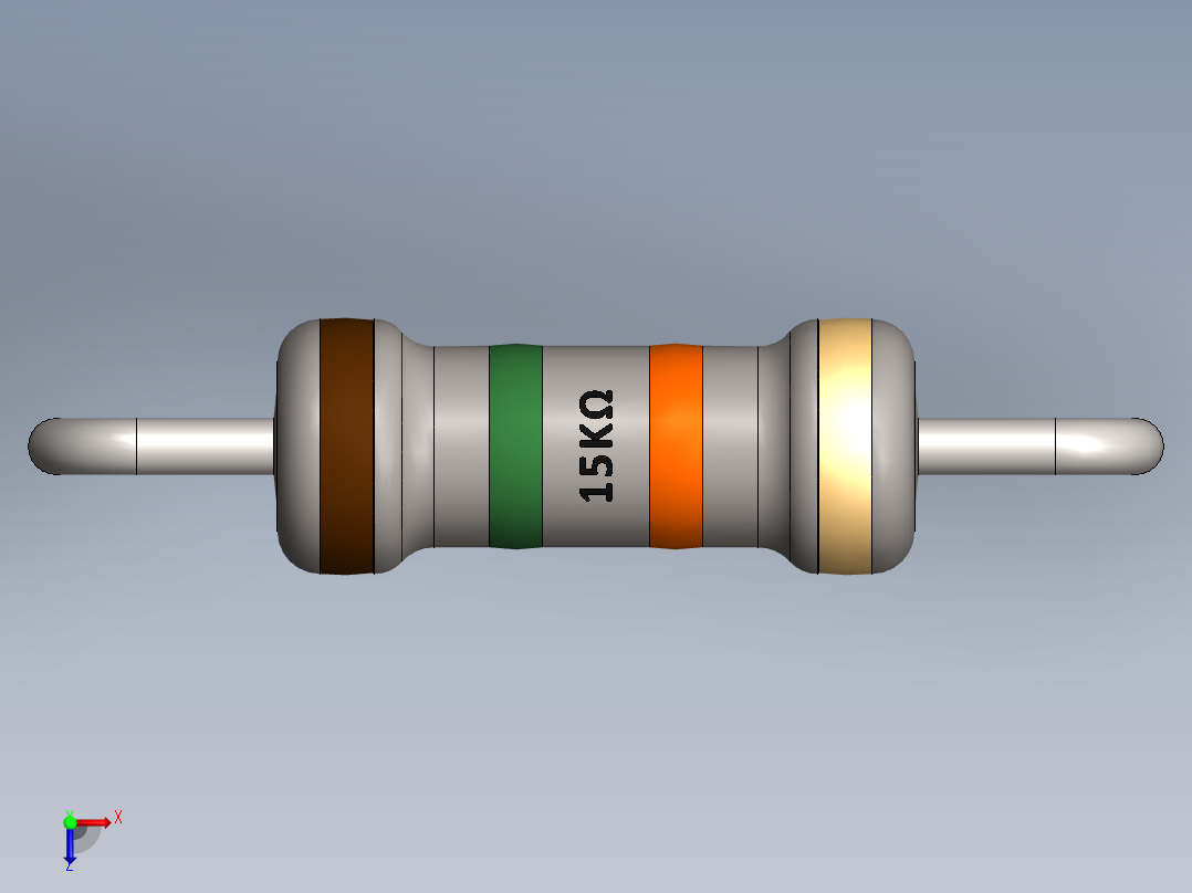 电容器 二极管 电阻器-Resistor 15K Ohm主视图