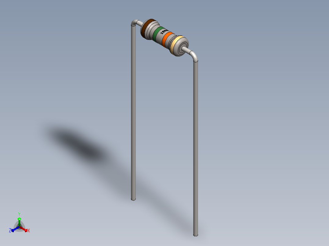 电容器 二极管 电阻器-Resistor 15K Ohm正等轴测图