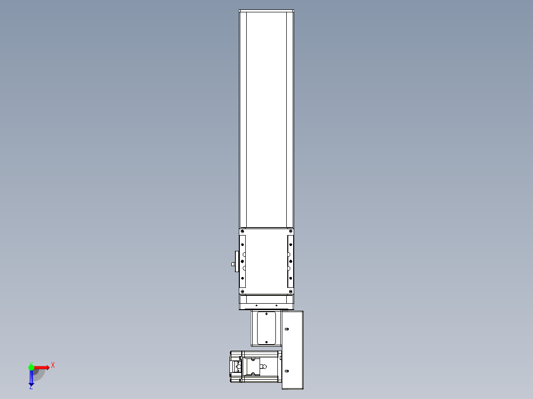 同步带全封闭直线模组TPA-HCB-105D-90-L350-MR-Y-P20-N3俯视图