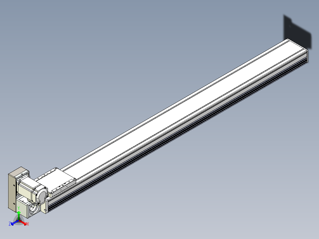 同步带全封闭直线模组TPA-HCB-105D-90-L1100-LU-Y-P20-N3正等轴测图