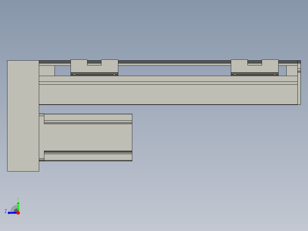 直线模组LHA6-S200-D-200W(16丝杆)设计图纸右视图