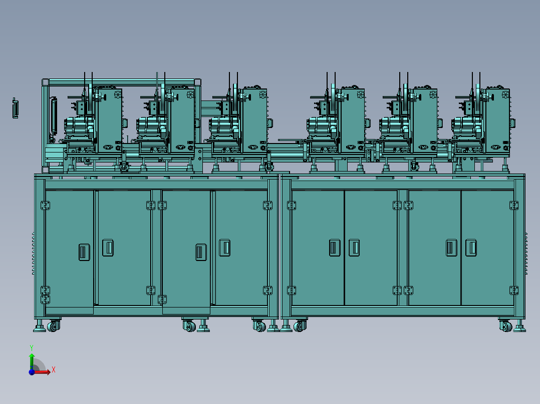 B7_六工位贴合机（已生产）自动上料六工位循环贴膜贴标机前视图