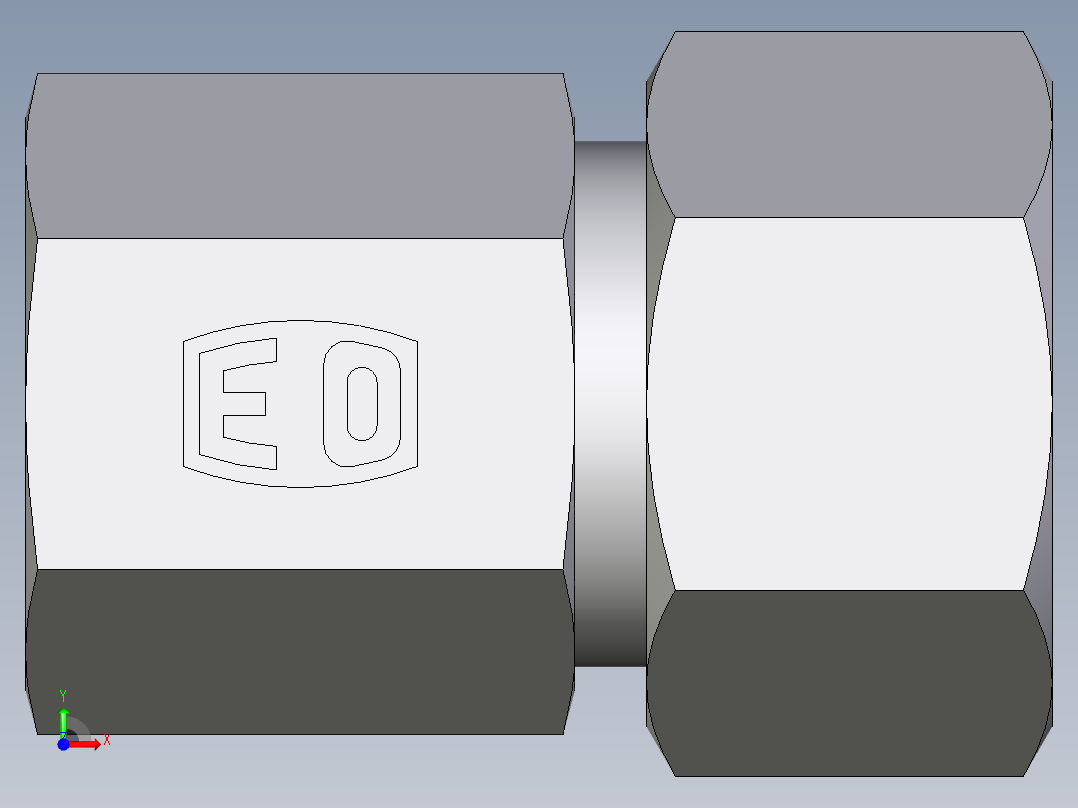 卡套式工业通用硬管接头EO_Swivel_connector_GAI15ZLM71前视图