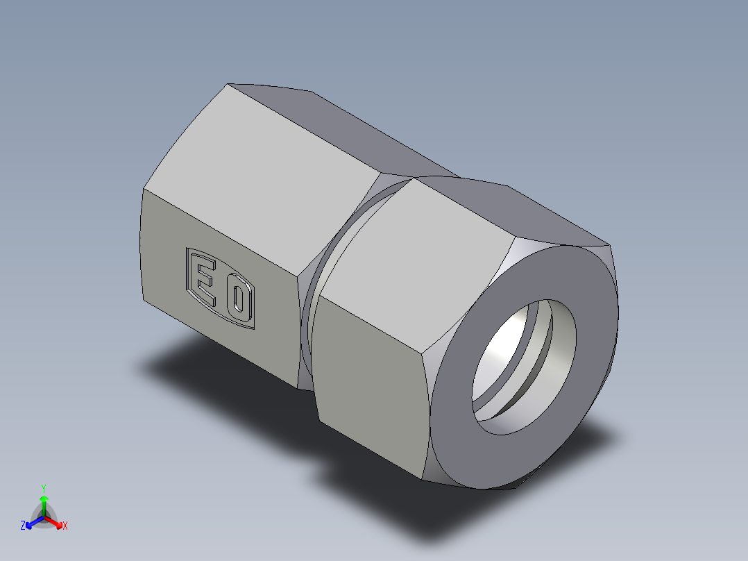 卡套式工业通用硬管接头EO_Swivel_connector_GAI15ZLM71正等轴测图