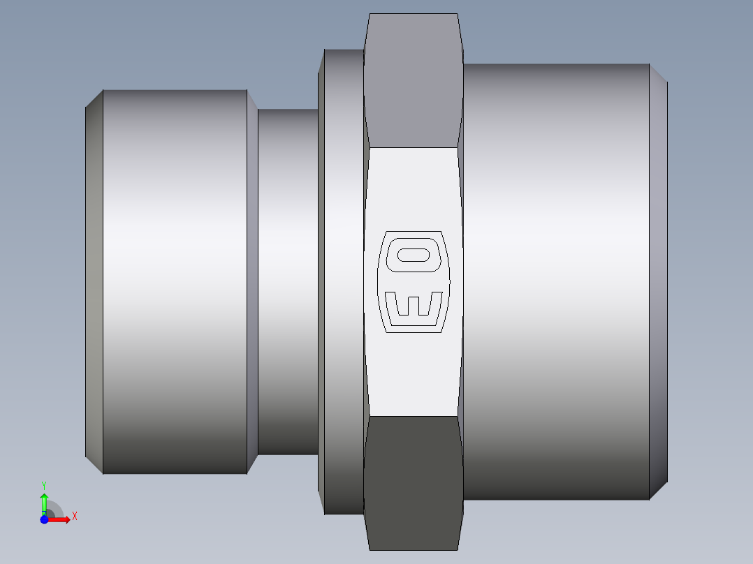 卡套式工业通用硬管接头EO_Male_Stud_connector_GE22LRCFX前视图