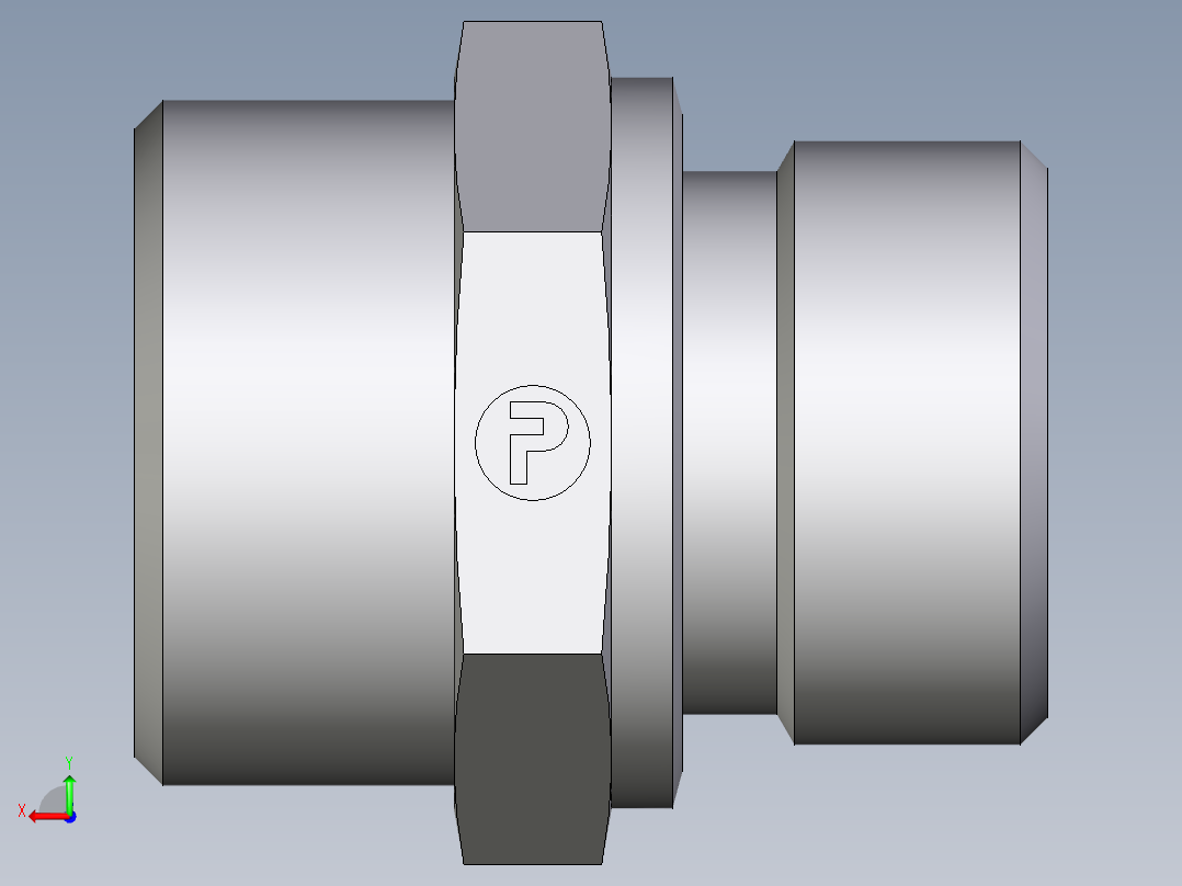 卡套式工业通用硬管接头EO_Male_Stud_connector_GE22LRCFX后视图