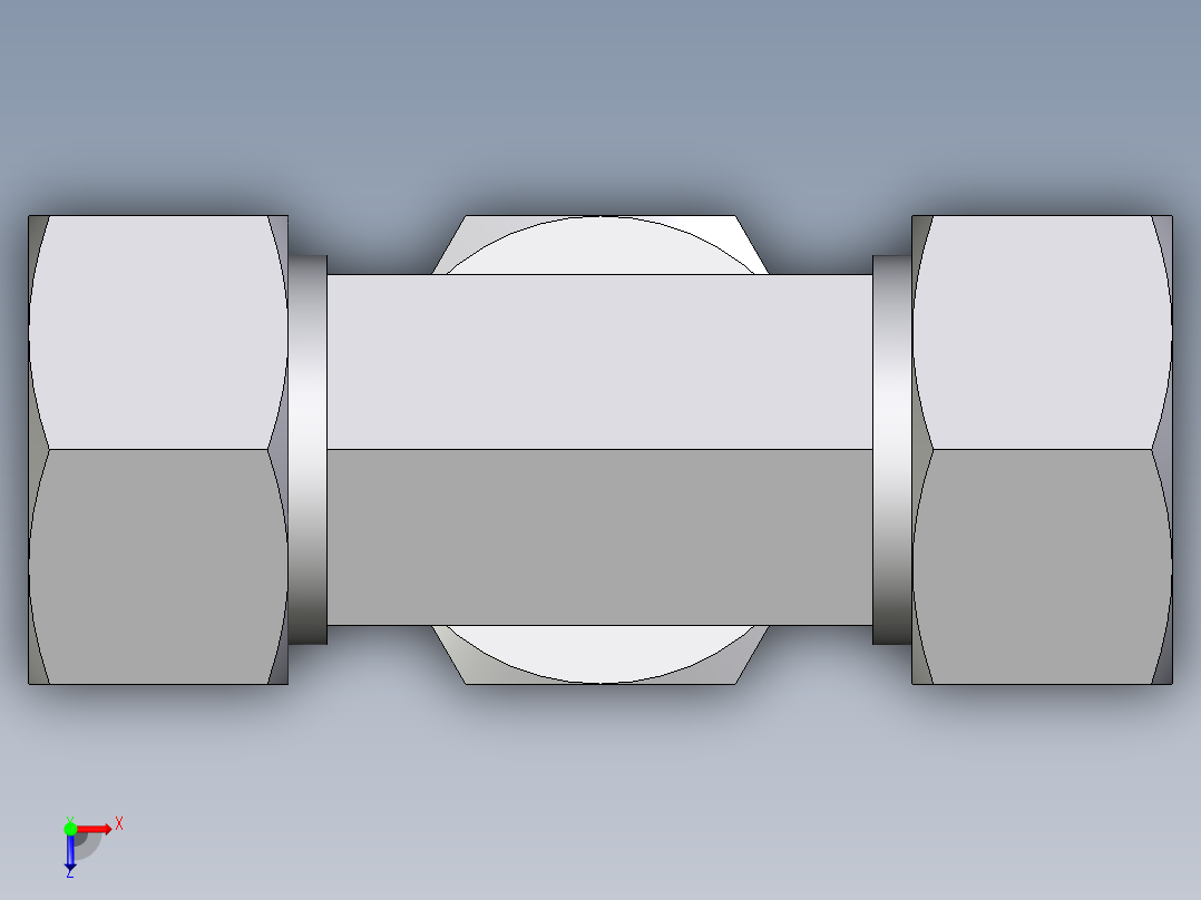 卡套式工业通用硬管接头EO_Swivel_nut_branch_tee_ET22ZL71俯视图