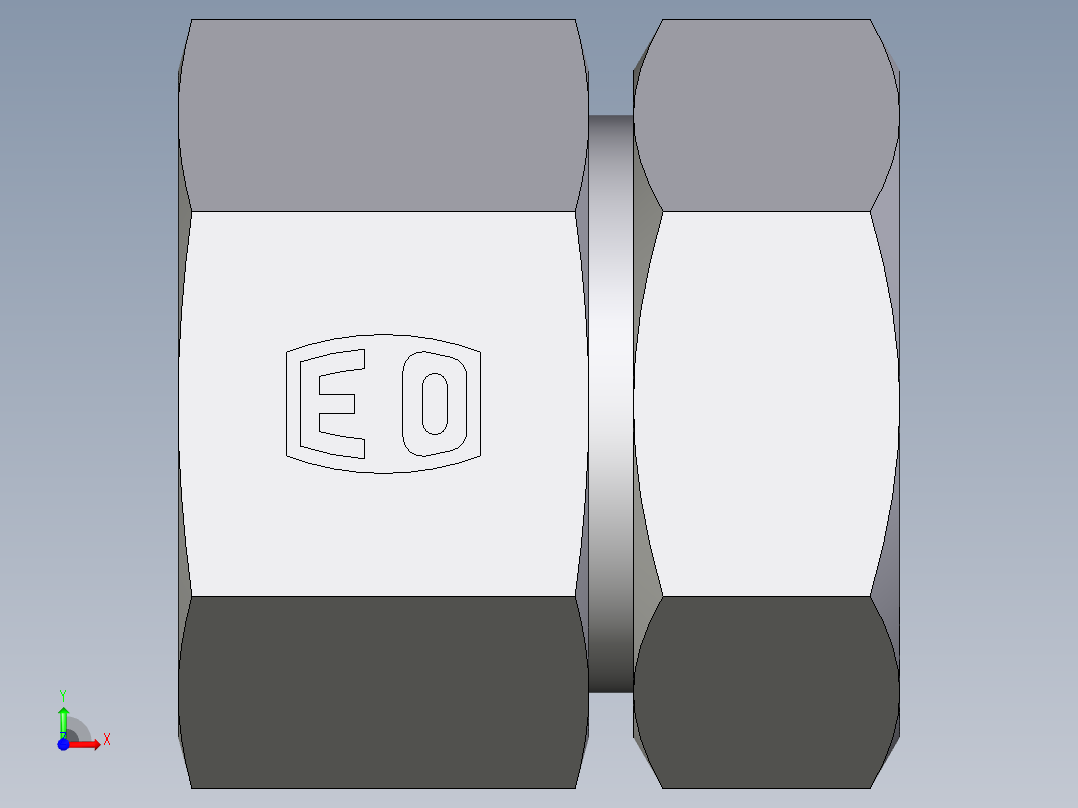 卡套式工业通用硬管接头EO_Swivel_connector_GAI42LM71前视图