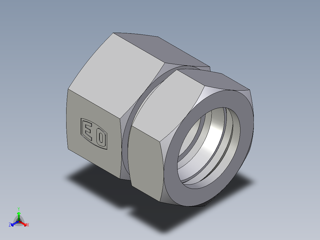 卡套式工业通用硬管接头EO_Swivel_connector_GAI42LM71正等轴测图