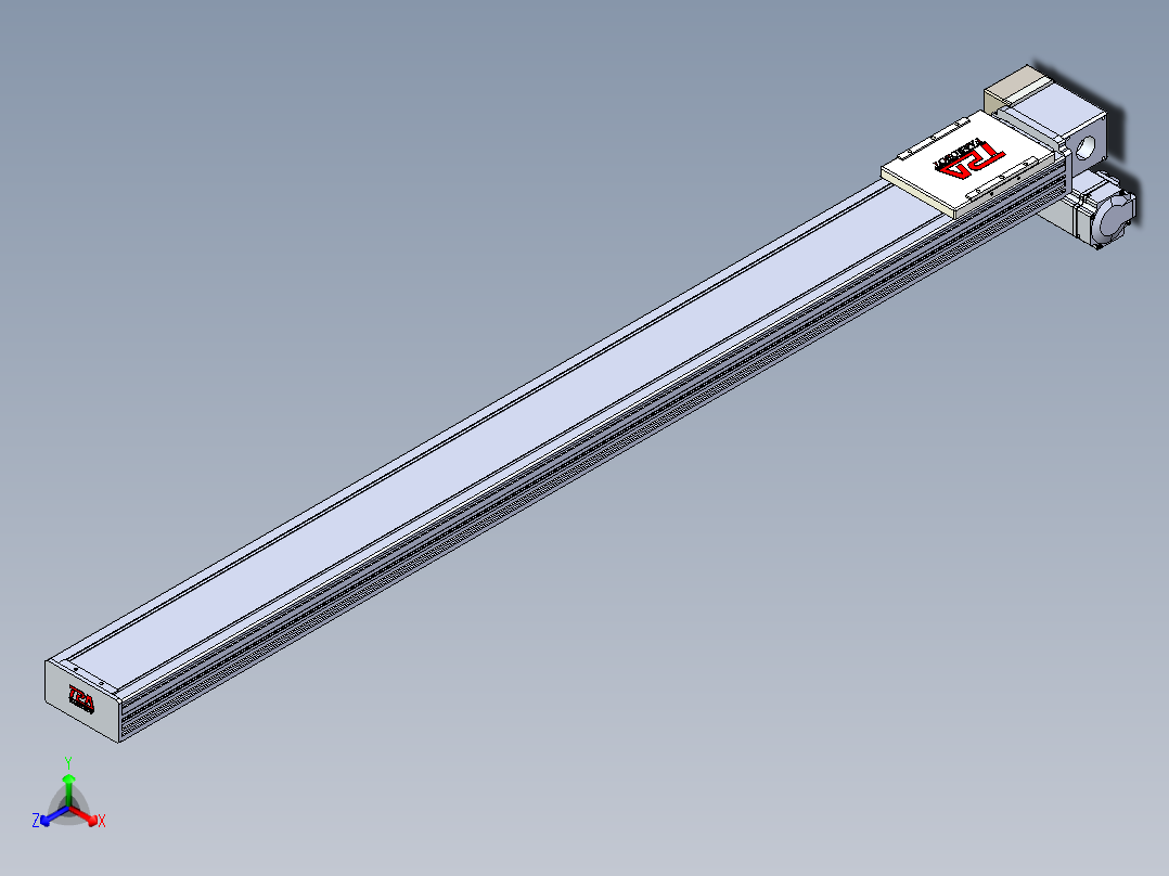 同步带全封闭直线模组TPA-HCB-110D-90-L1200-RP-Y-P40-N3正等轴测图