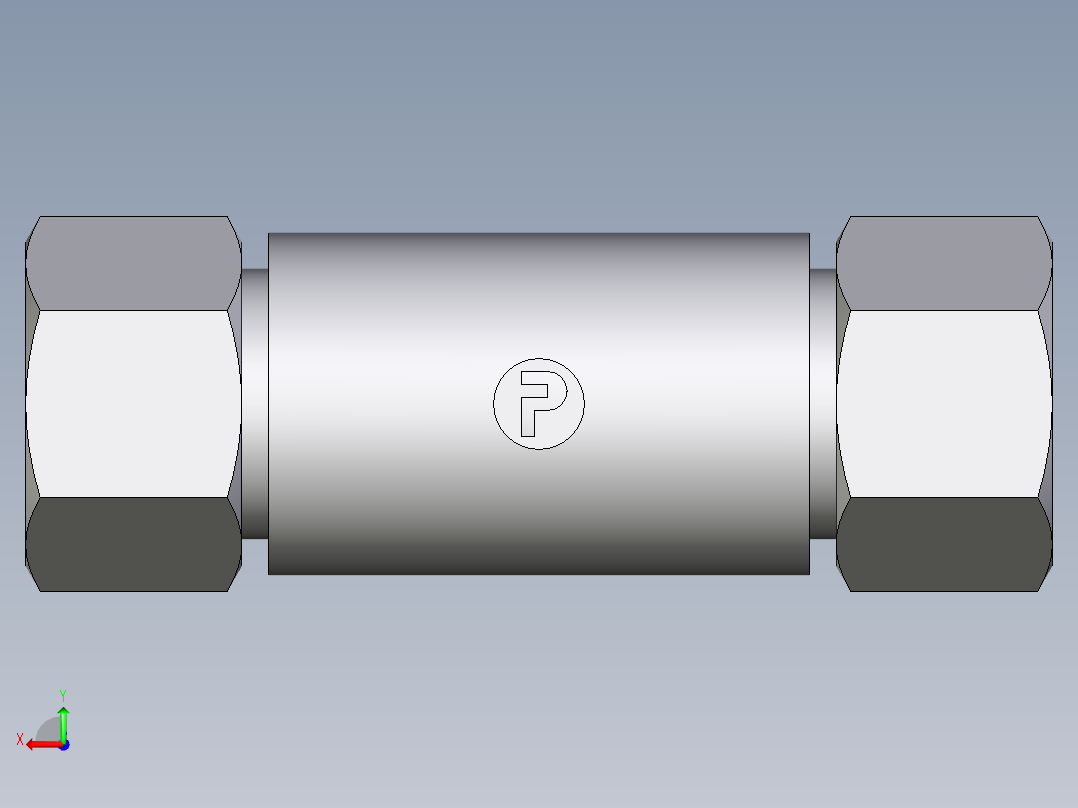 卡套式工业通用硬管接头EO_Weld_bulkhead_fitting_ESV20S后视图