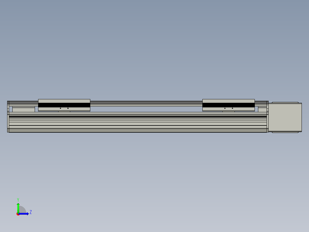 直线模组LHB17-L40-S450-L(B)设计图纸左视图